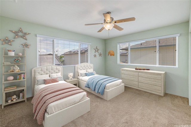 91-324 Kailike Pl, Ewa Beach, HI 96706 - bedroom with light colored carpet and ceiling fan