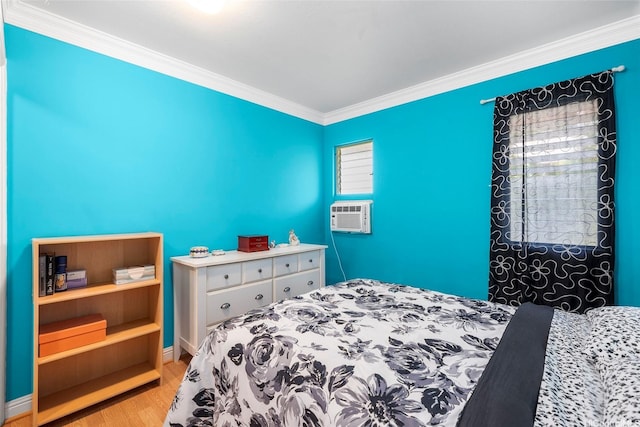 356 Opihikao Pl Unit 542, Honolulu, HI 96825 - bedroom featuring ornamental molding, wood finished floors, multiple windows, and cooling unit