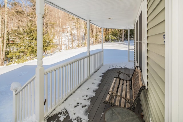 balcony featuring a porch