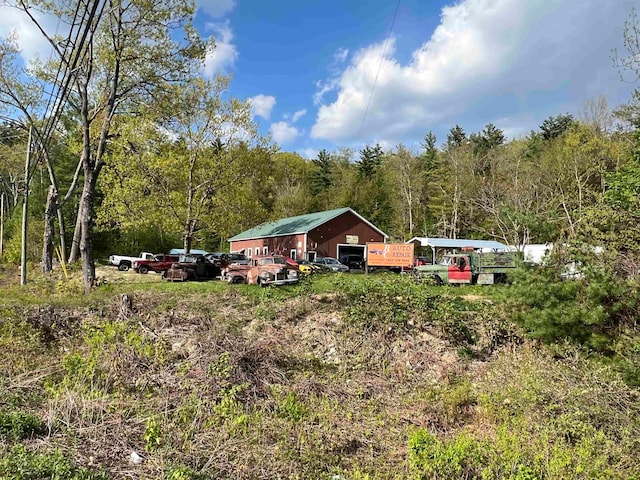 view of yard with a wooden deck