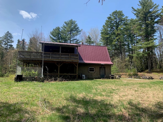 275 Mica Mine Rd, Unity, NH 03743 - rear view of property featuring a yard and central AC unit