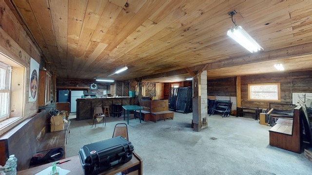 275 Mica Mine Rd, Unity, NH 03743 - interior space with wooden walls and wood ceiling