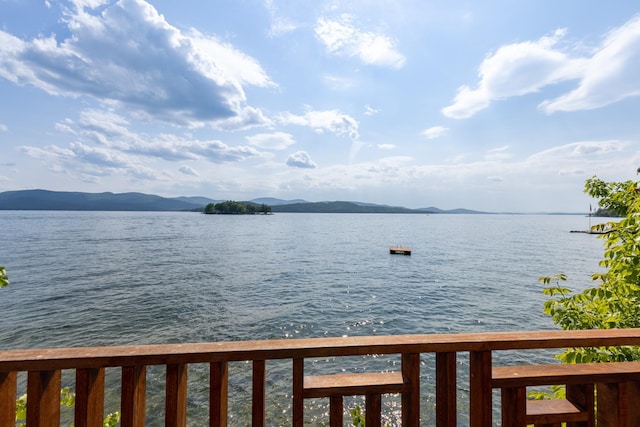 property view of water featuring a mountain view