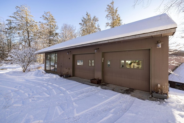 view of snowy exterior