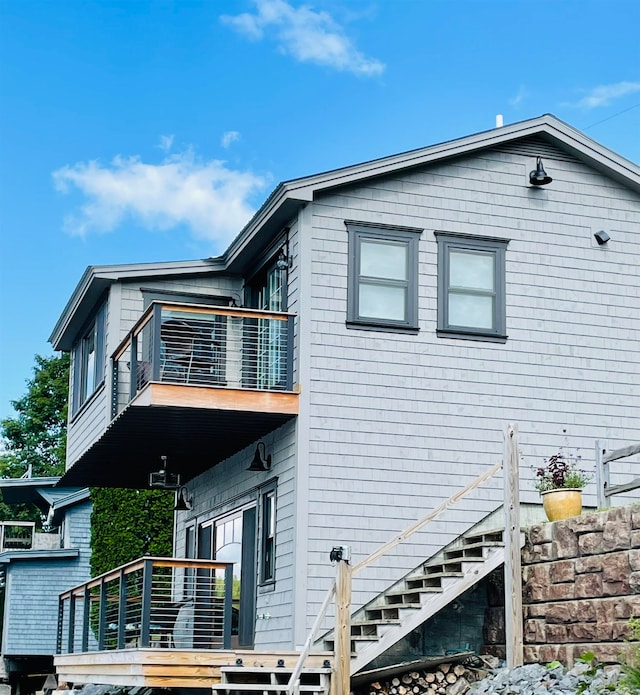 43 Jackson Lodge Rd, Canaan, VT 05903 - view of property exterior with a deck and a balcony