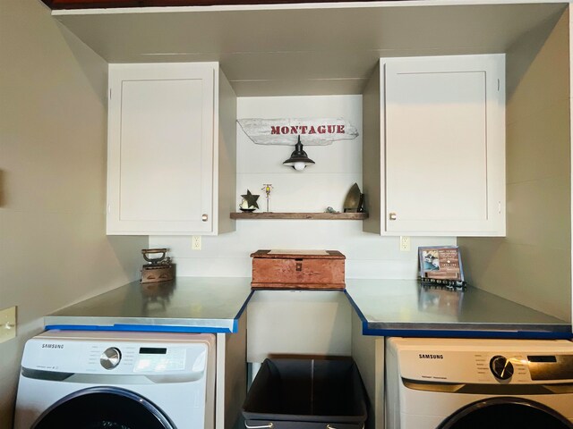 43 Jackson Lodge Rd, Canaan, VT 05903 - washroom with washer / dryer and cabinets