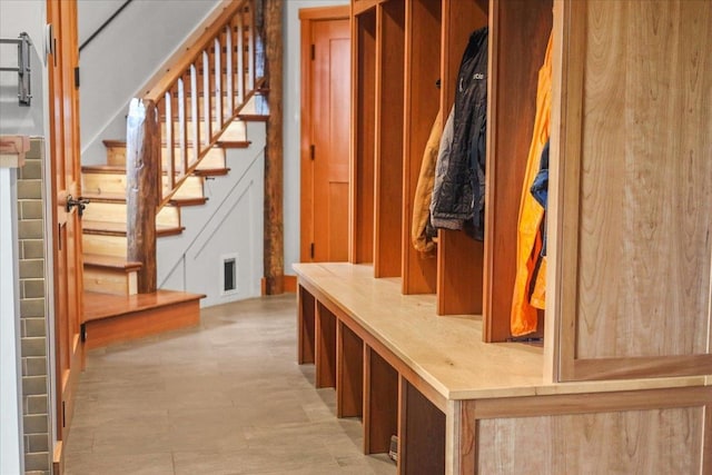 mudroom featuring light wood-type flooring