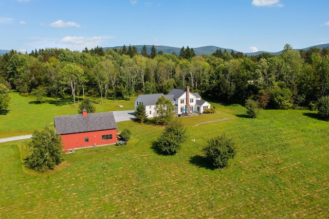 drone / aerial view with a mountain view