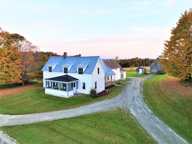 exterior space with a yard