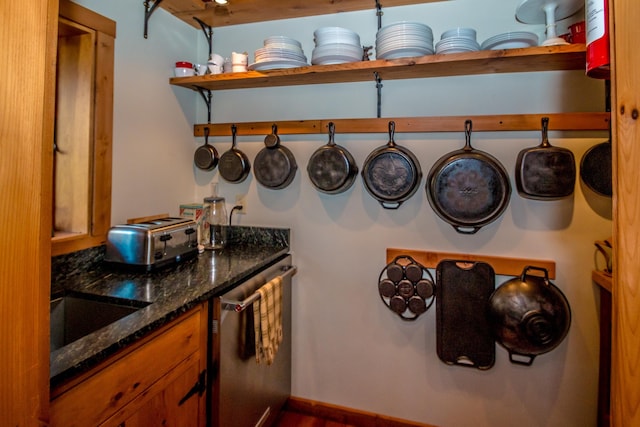 laundry room with bar area