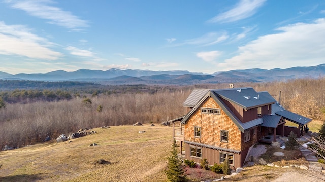 exterior space with a mountain view