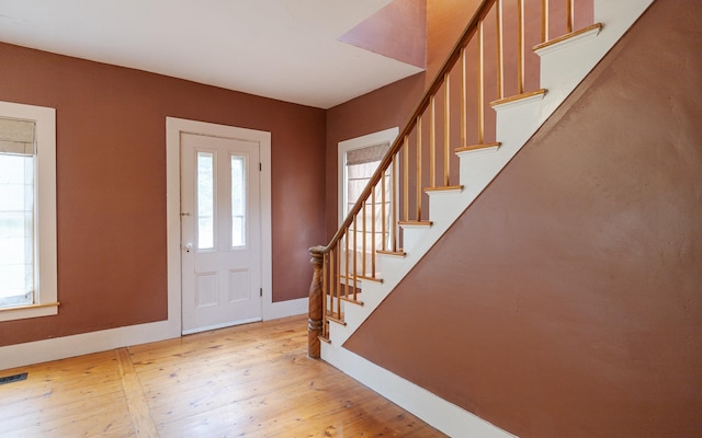 entryway featuring light hardwood / wood-style floors