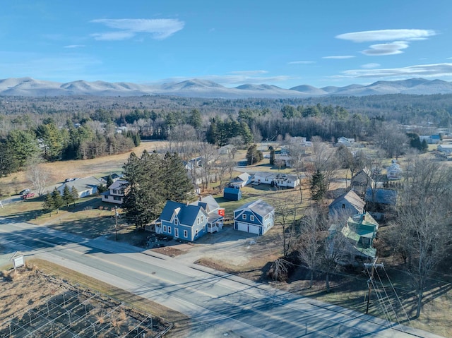 drone / aerial view with a mountain view