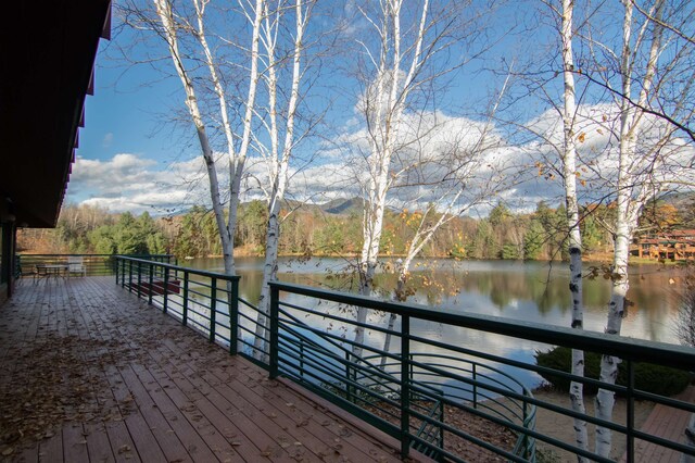 exterior space with a water view