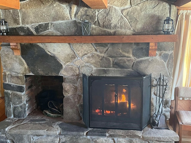 room details with a fireplace