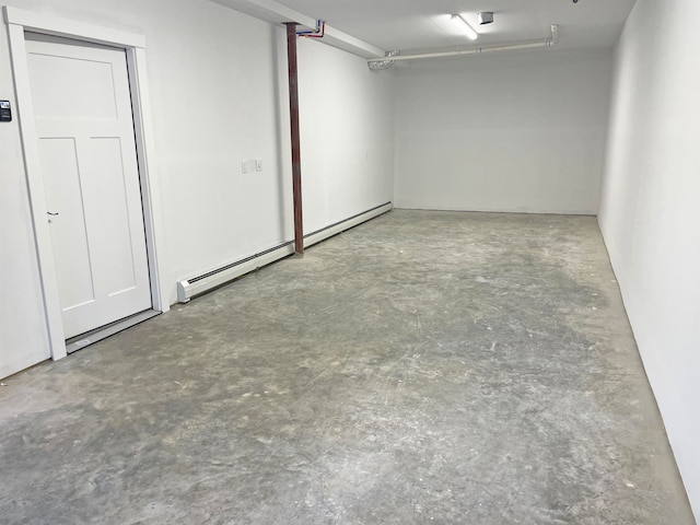 garage with baseboard heating