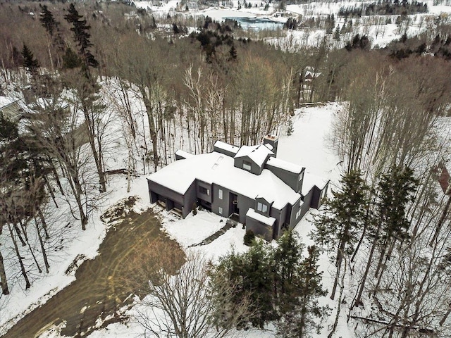 view of snowy aerial view