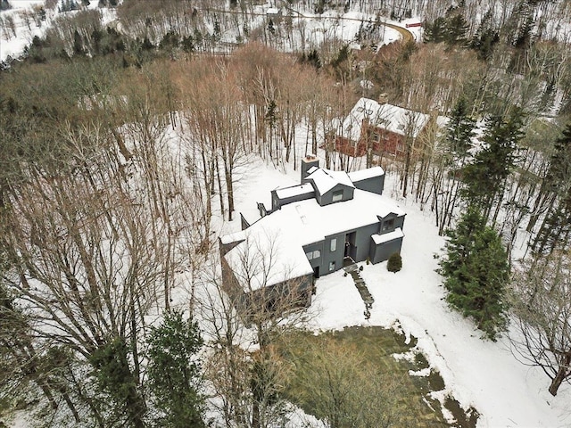 view of snowy aerial view