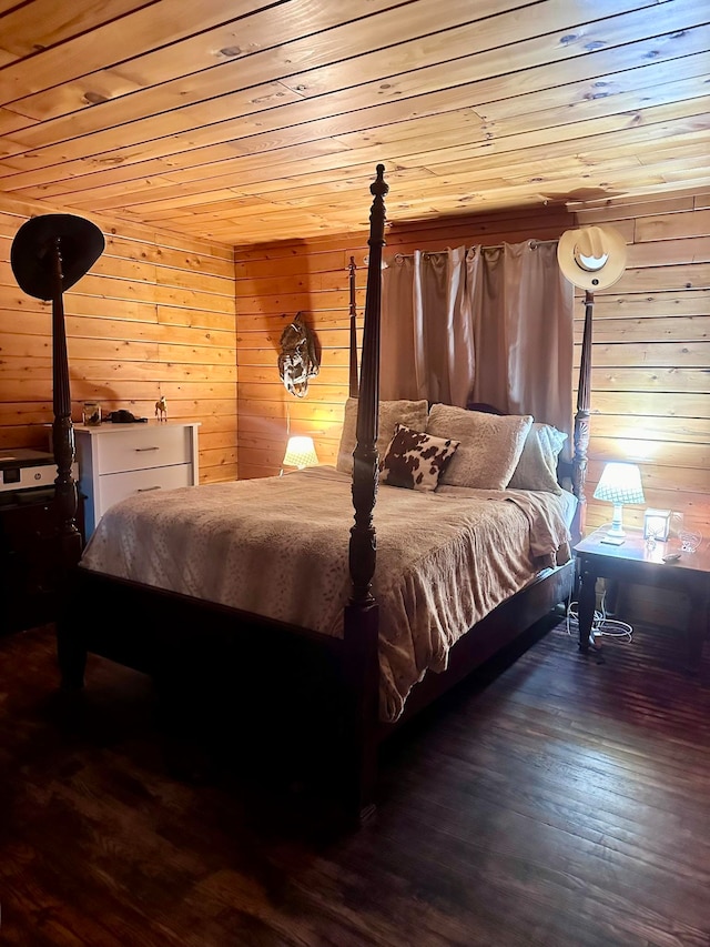17 Tracy Hill Rd, Northfield, VT 05663 - bedroom featuring wooden ceiling, wood walls, and wood finished floors