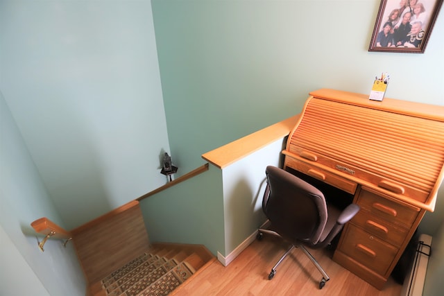 office area featuring hardwood / wood-style floors