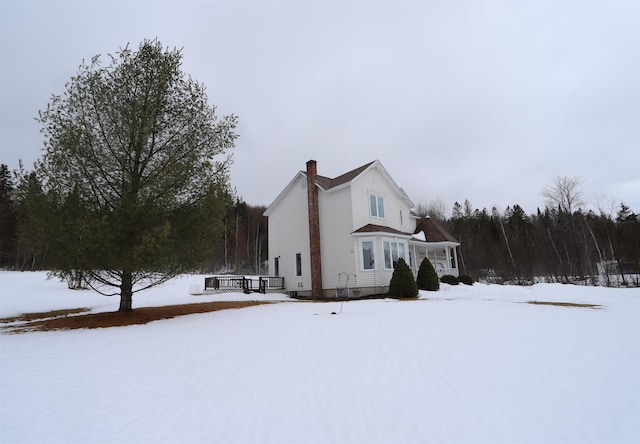 view of snow covered exterior