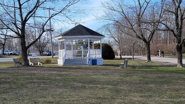 view of community with a yard