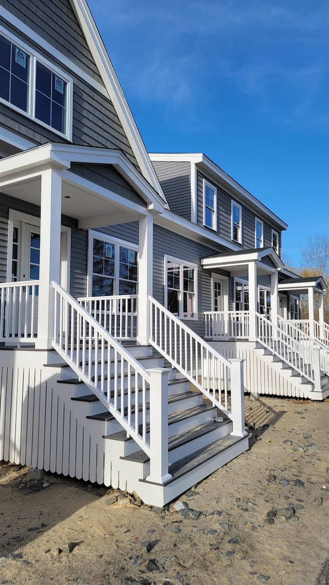 view of home's exterior with covered porch