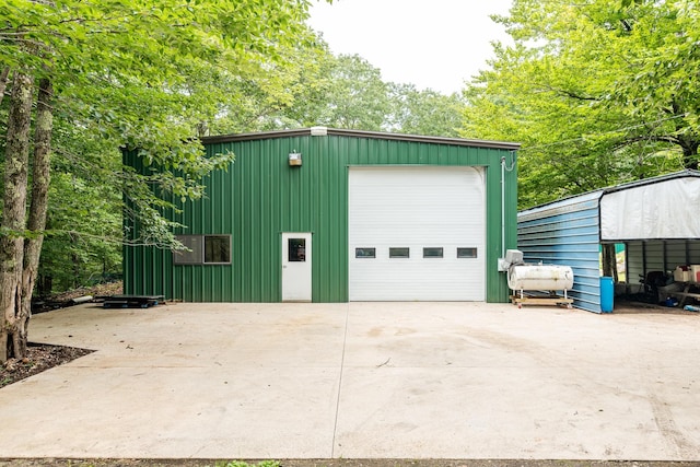 view of garage