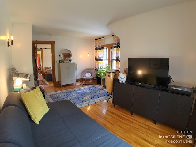 living room featuring hardwood / wood-style flooring