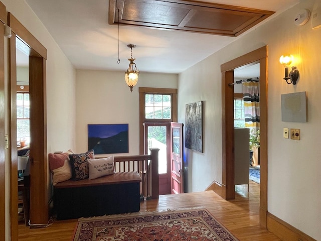 living room with wood-type flooring