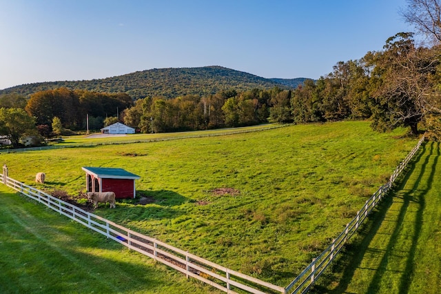 property view of mountains featuring a rural view