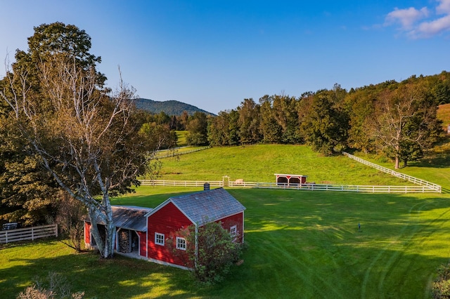 aerial view with a rural view