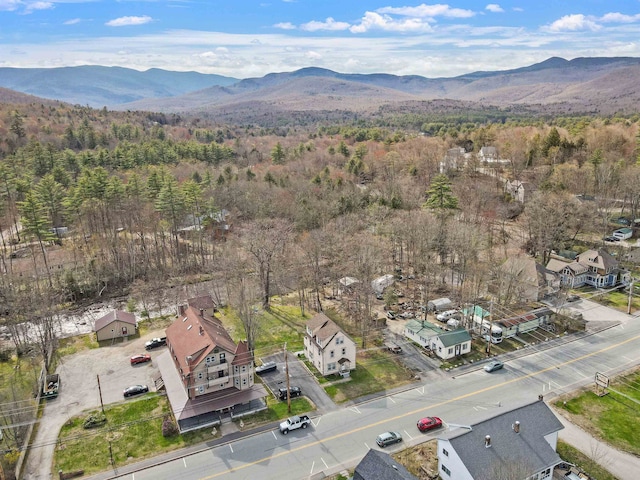 bird's eye view with a mountain view