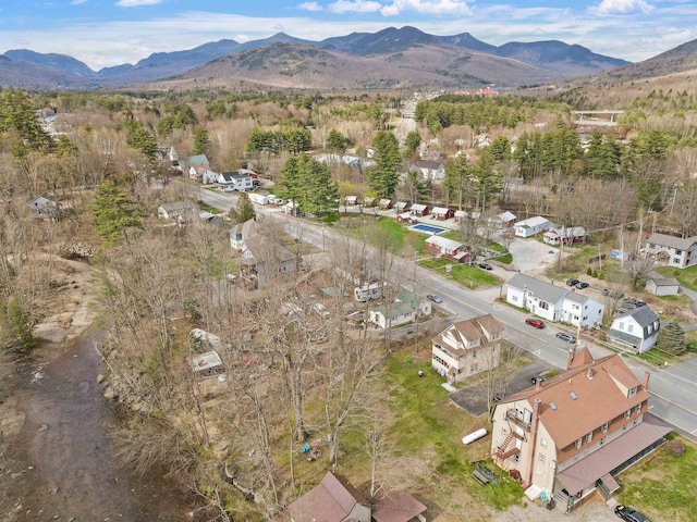 drone / aerial view with a mountain view