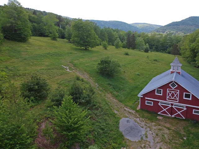 aerial view featuring a mountain view