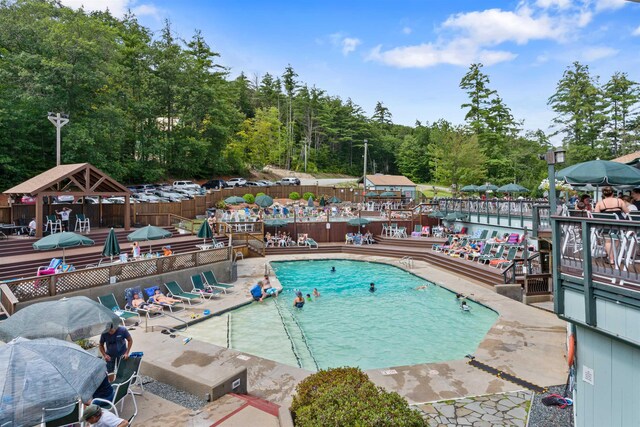 view of pool featuring a gazebo