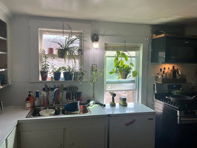 kitchen with black appliances and sink