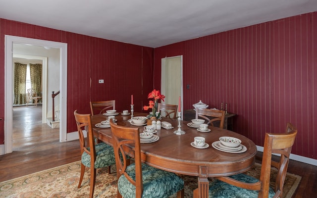 dining room featuring dark hardwood / wood-style flooring