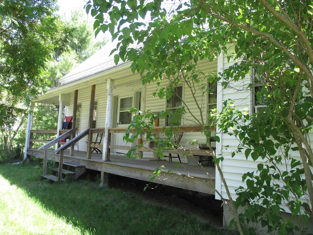 exterior space with covered porch