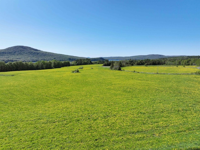 view of mountain feature with a rural view