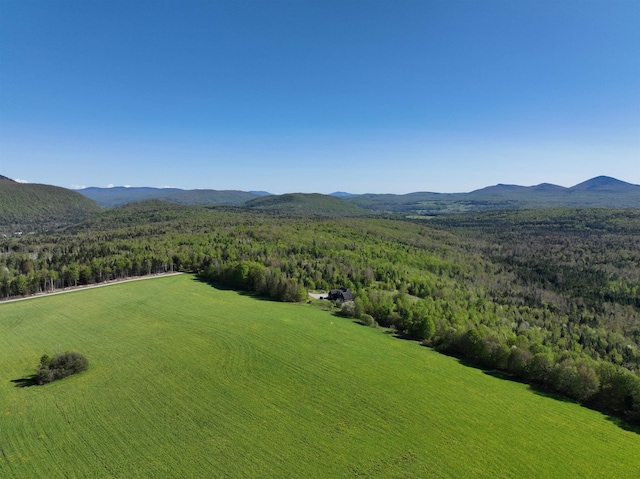 drone / aerial view featuring a mountain view