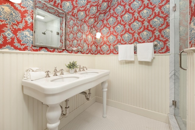 bathroom featuring tile patterned flooring