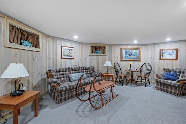 living room featuring carpet floors