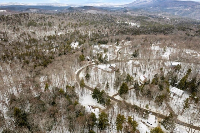 aerial view with a mountain view