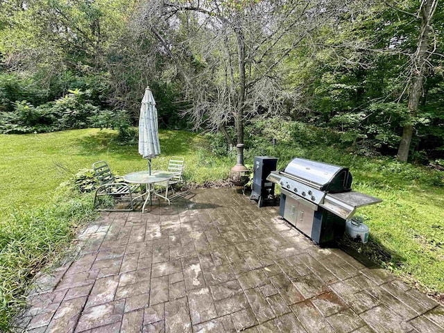 view of patio with grilling area