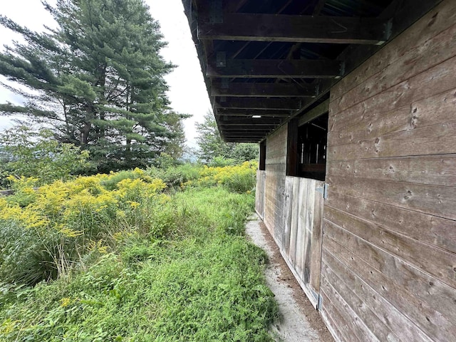 exterior space with an outbuilding