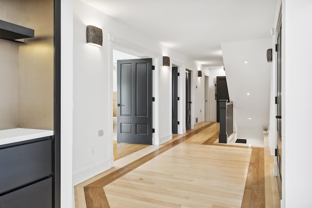 hall featuring light hardwood / wood-style floors