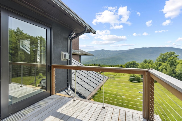 deck featuring a mountain view