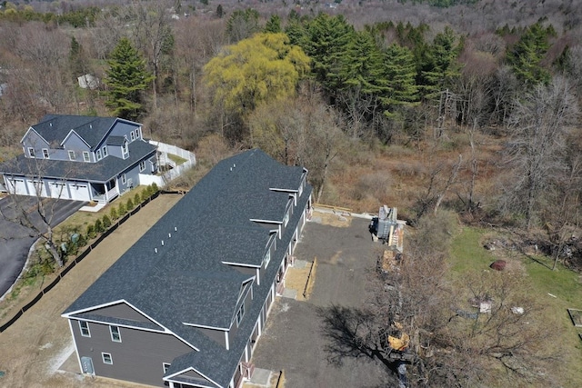 925 Falls Rd Unit 1, Shelburne, VT 05482 - birds eye view of property with a wooded view