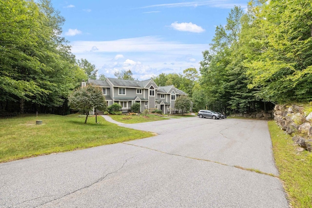 view of front of home with a front yard